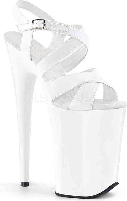 Pleaser Sandaal met enkelband, Paaldans schoenen Shoes- INFINITY-997 US Wit