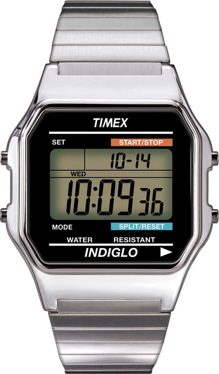 Timex Men Digital Zilverkleurig - Horloge - Zilverkleurig - Ø 30 mm