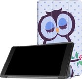 Tri-Fold Book Case - Geschikt voor Lenovo Tab 4 7 Essential Hoesje - Groene Uil