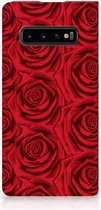 Geschikt voor Samsung Galaxy S10 Plus Standcase Hoesje Red Roses