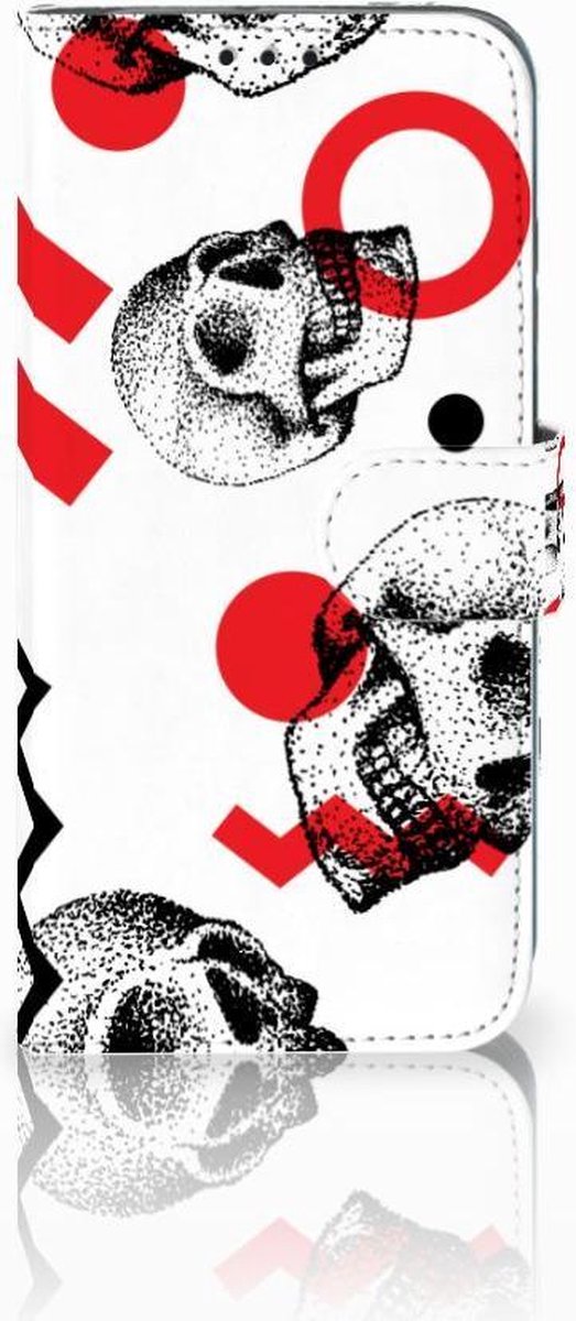 Book Case voor Telefoonhoesje met Naam Honor 10 Lite Skull Red