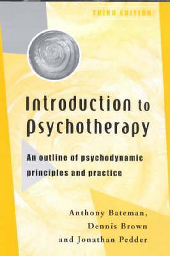 Boek 'Introduction to Psychotherapy', derde editie, met een gele achtergrond en een cirkelvormig grijs symbool.