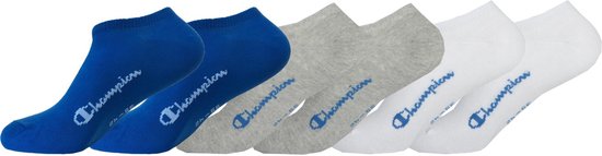 Champion - 6 paar - Sneaker sokken - Blauw/Grijs/Wit - maat 39/42 | bol.com