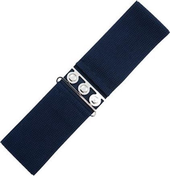 Elastische tailleriem 'Vintage stretch waist belt' navy donkerblauw SMALL -  Banned Retro | bol.com
