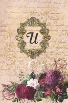 Simply Dots Dot Journal Notebook - Gilded Romance - Personalized Monogram Letter U