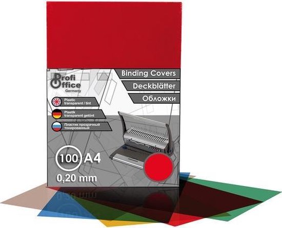 Altijd Tegenstander Daarom schutbladen ProfiOffice A4 200 micron 100 stuks transparant rood | bol.com