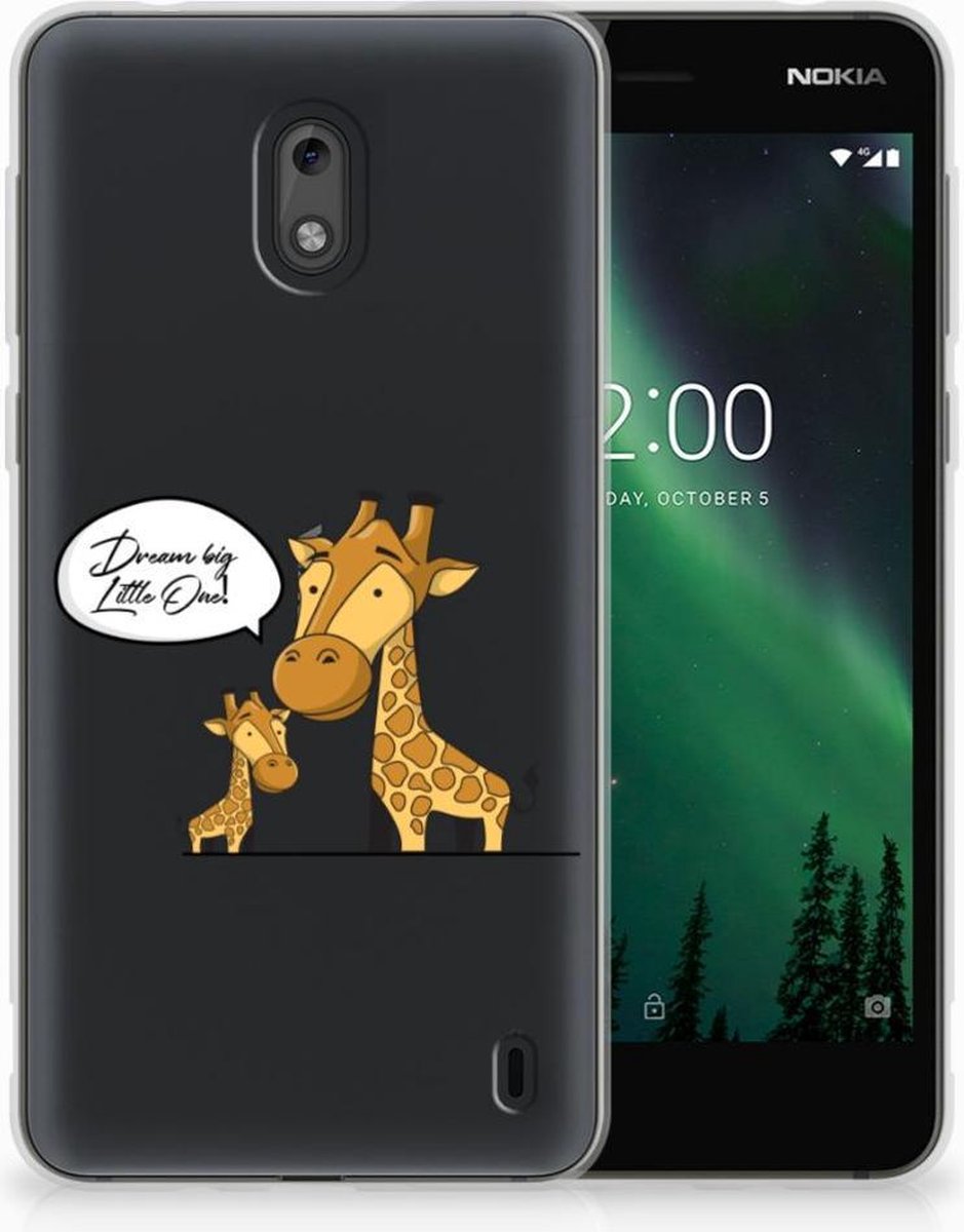 TPU Hoesje voor Nokia 2 Telefoonhoesje met Naam Giraffe