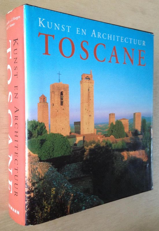 Boek "Kunst en Architectuur Toscane" met een afbeelding van torens.