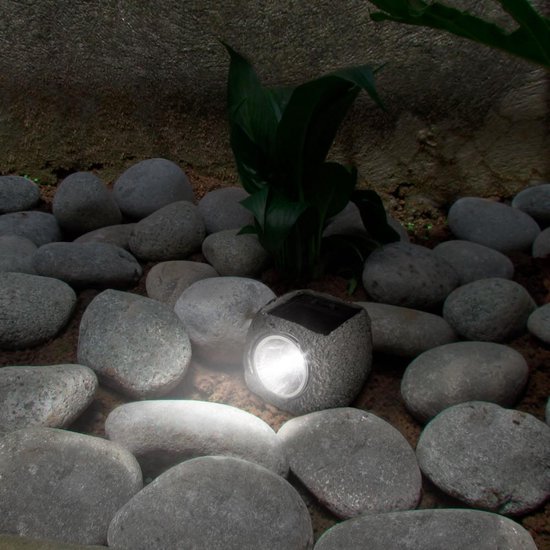 Verdeelstuk Sporten Aggregaat Steen tuinlamp - SET van 4 STUKS - Solar LED - Tuinspot steenvorm -  Decoratie... | bol.com
