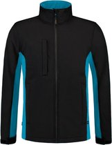 Tricorp soft shell jack bi-color - 402002 - zwart/turquoise - maat M