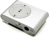 Mini MP3 speler + clip, oordopjes en kabel (tot 8 GB) - zilver