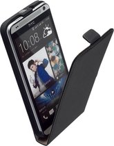 HTC Desire 620 Leder Flip Case hoesje Zwart