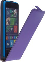 Microsoft Lumia 532 Leder Flip Case hoesje Paars