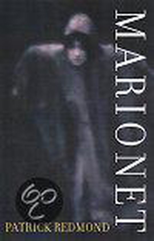 Boek 'Marionet' van Patrick Redmond, met duistere afbeelding van een figuur.