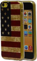 Amerikaanse Vlag TPU Hoesje voor iPhone 5C USA