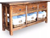 Ladekast Massief hout dressoir Sidetafel Bijzettafel 100x30x50 cm / schoenenkast / dressoir kast / gangkast schoenen kast / wandkast / commode kast / opbergkast