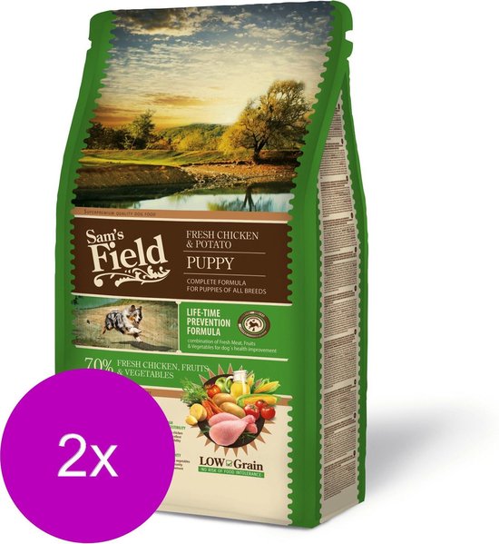Sam's Field Puppy Kip&Aardappel Hondenvoer 2 x 2.5 kg bol