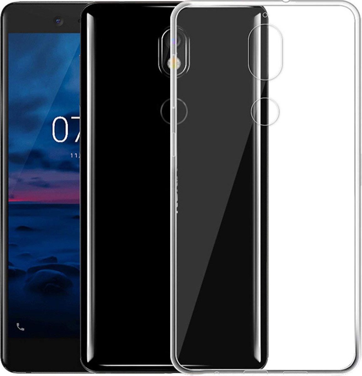 Siliconen hoesje Geschikt voor: Nokia 7 Plus - Transparant