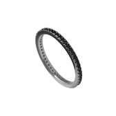 Diamonfire - Zilveren ring met steen Maat 19.0 - Black-plated - Alliance - Zwart