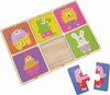 foto van Houten puzzel in frame dieren 6x2 stukken