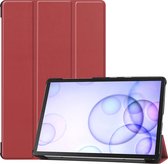 Samsung Galaxy Tab S6 hoes - Tri-Fold Book Case - Donker Rood