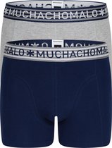 Muchachomalo boxershorts 2-pack - blauw / grijs
