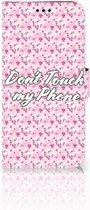 Geschikt voor Samsung Galaxy J5 2017 Uniek Wallet Book Case Hoesje Flowers Pink DTMP