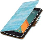 Lizard Bookstyle Wallet Case Hoesje voor HTC 10 Turquoise