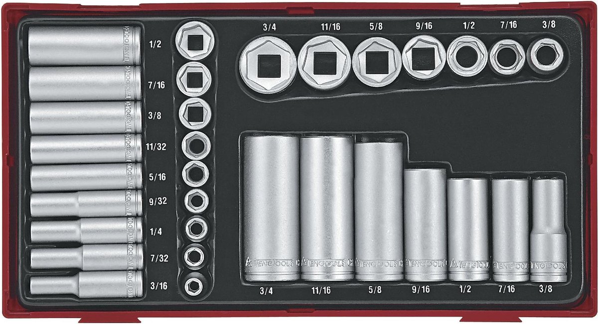 Teng Tools TTAF32 32-delige Doppenset - 3/8" en 1/4"