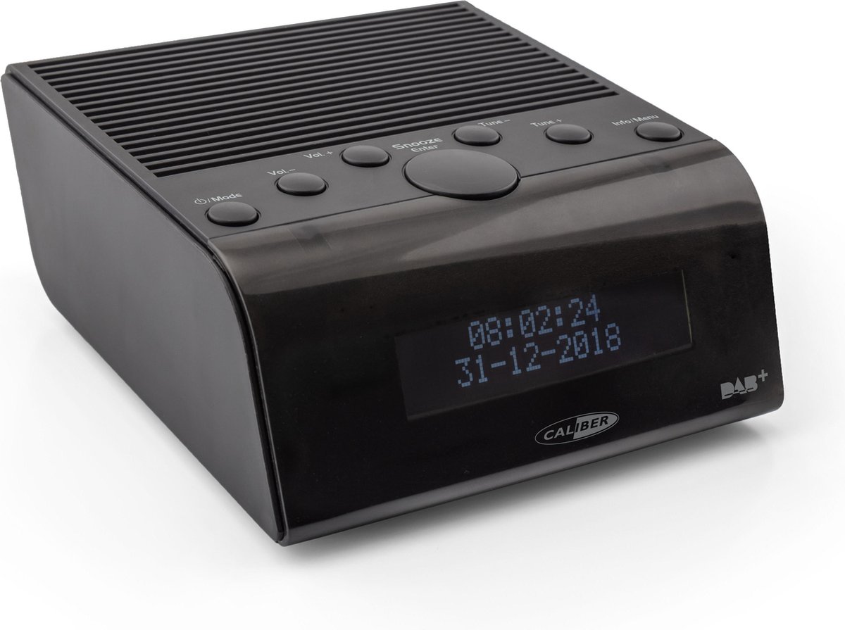Caliber HCG011DAB - Wekkerradio met FM en DAB+ radio - Dual alarm - sleeptimer en snoozefunctie - Zwart