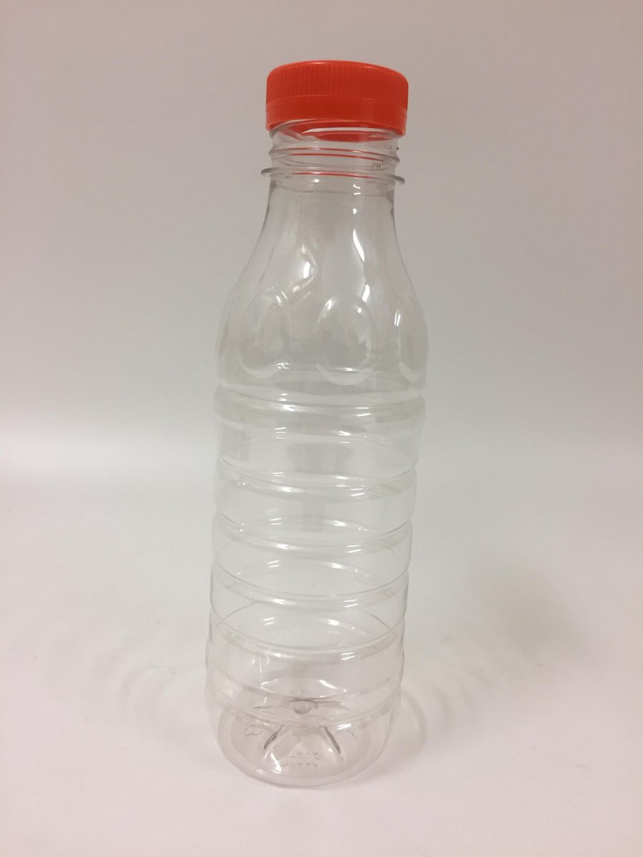 Fles transparant - Plastic fles met dop 1 liter 10 stuks