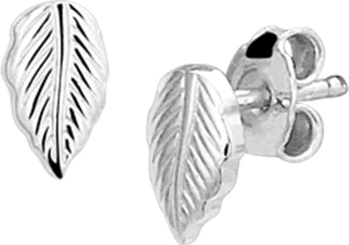 The Kids Jewelry Collection Oorknoppen Veer - Zilver Gerhodineerd