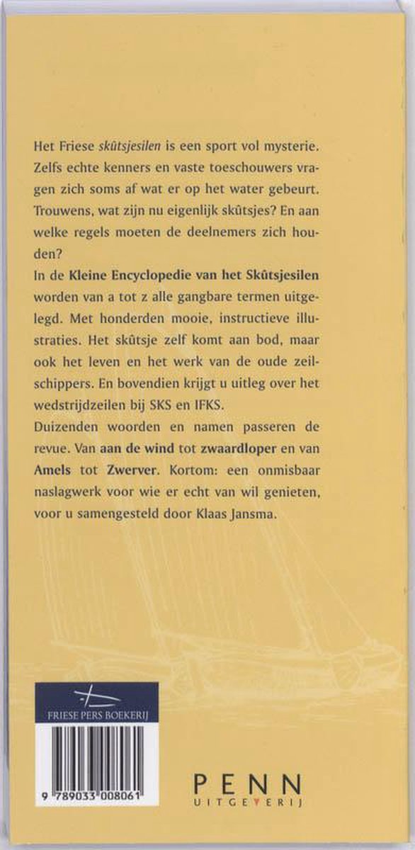 Kleine encyclopedie van het skutsjesilen - back cover