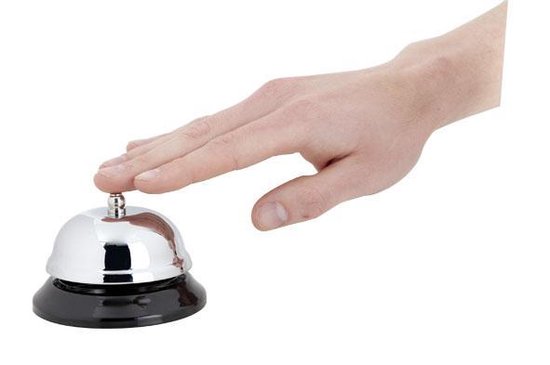 Receptiebel 8,5 cm zilver van metaal - Baliebel - Hotelbel — afbeelding 2
