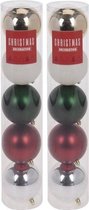 10x Klassieke kleuren kunststof kerstballen 10 cm - Mat/glans/glitter - Onbreekbare kerstballen - Kerstboomversiering