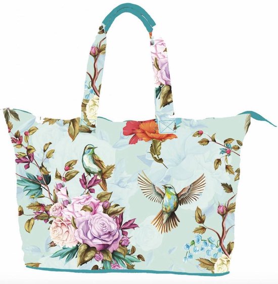 Taz trade strandtas beachbag XL birds flowers | bol.com