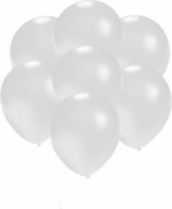 Kleine ballonnen wit metallic 100x stuks - Verjaardag feestartikelen en  versiering | bol.com