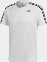 adidas Tee 3 Stripes - Kinderen Sportshirt - White - BK0971