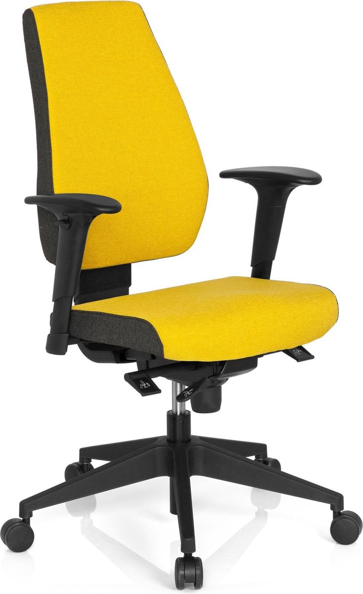 hjh office Pro-Tec 500 - Bureaustoel - Stof - Geel / grijs