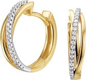 The Jewelry Collection Klapoorringen Diamant 0.12ct (2x0.06ct) H Si - Bicolor Goud