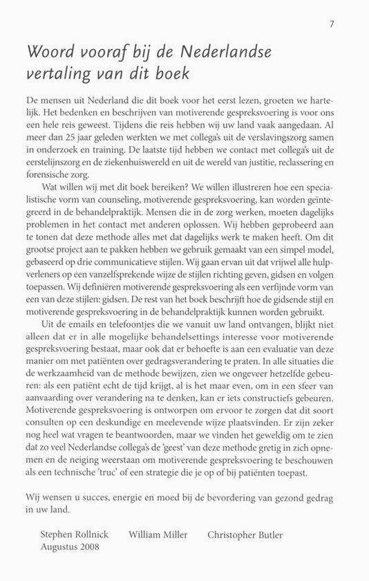 Toepassingen van Motiverende Gespreksvoering 1 - Motiverende gespreksvoering in de gezondheidszorg