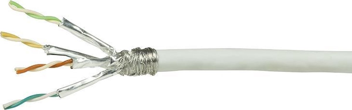 S/FTP CAT7 netwerkkabel stug LSZH 305M 100% koper wit
