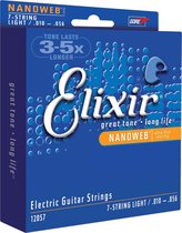 Elixir 12057 Guitare électrique 7 cordes Nanoweb Light 10-56