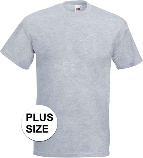Grote maten basic licht grijs t-shirt voor heren - voordelige katoenen  shirts 3XL (46/58) | bol