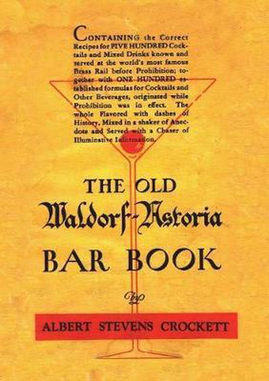 The Old Waldorf Astoria Bar Book 1935 Reprint - cover