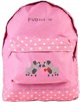 Nicole Mops Hond met stippen Pug Spot Rugzak Rugtas A4 Roze Heel Apart