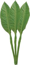 3x Groene Musa/bananenplant blad kunsttak kunstplant  74 cm - Binnen/buiten - Kunstplanten/kunsttakken - Kunstbloemen boeketten