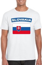 T-shirt met Slowaakse vlag wit heren 2XL