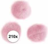 210x roze knutsel pompons 7 mm - hobby balletjes
