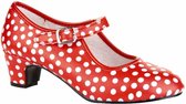 MixMamas Spaanse Flamencoschoen Stippen - Maat 34 - Binnenzool 22,5 cm - Rood/Wit